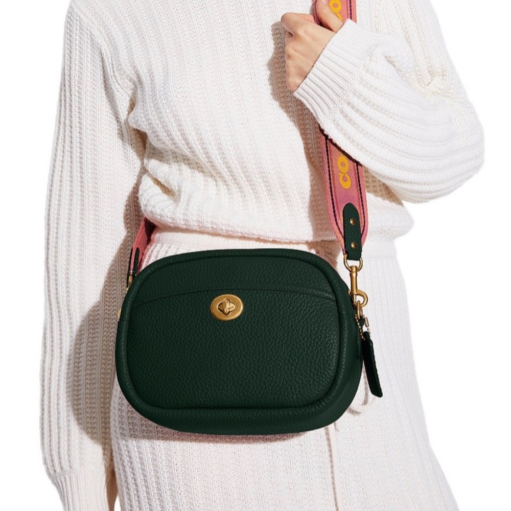 Coach Camera Amazon Green Bag Leather Crossbody With Fashion Strap